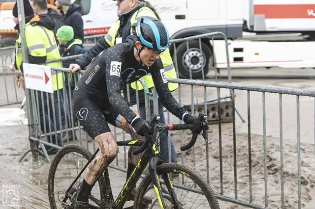 A early crash marred Coogan Cisek's race at Hoogstraten. Corey Coogan Cisek Rider Diary. © Hans van der Maarel
