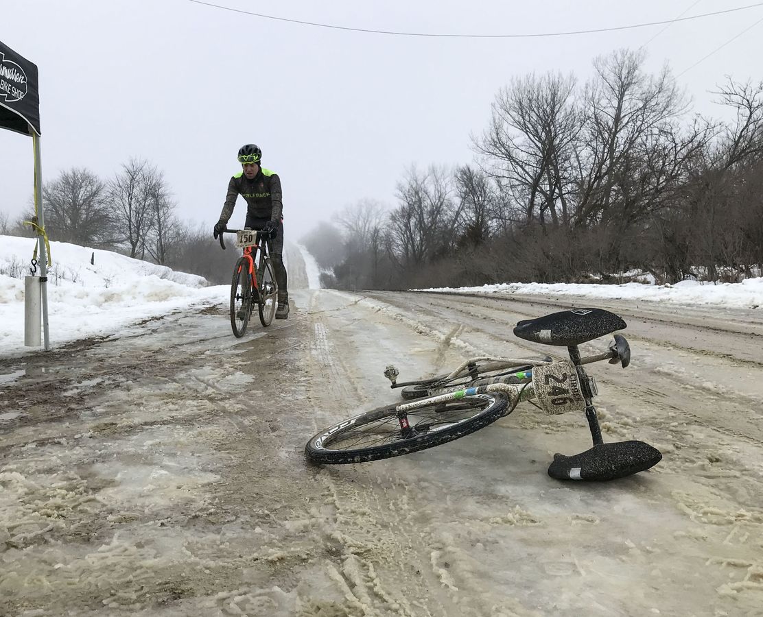 Riders who sign up for CIRREM have to be ready to embrace the suck of February in Iowa. 2019 CIRREM Gravel Race. photo: CIRREM