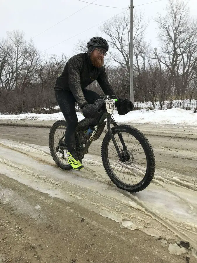 This year's CIRREM conditions were cold, wet and icy. 2019 CIRREM Gravel Race. photo: CIRREM