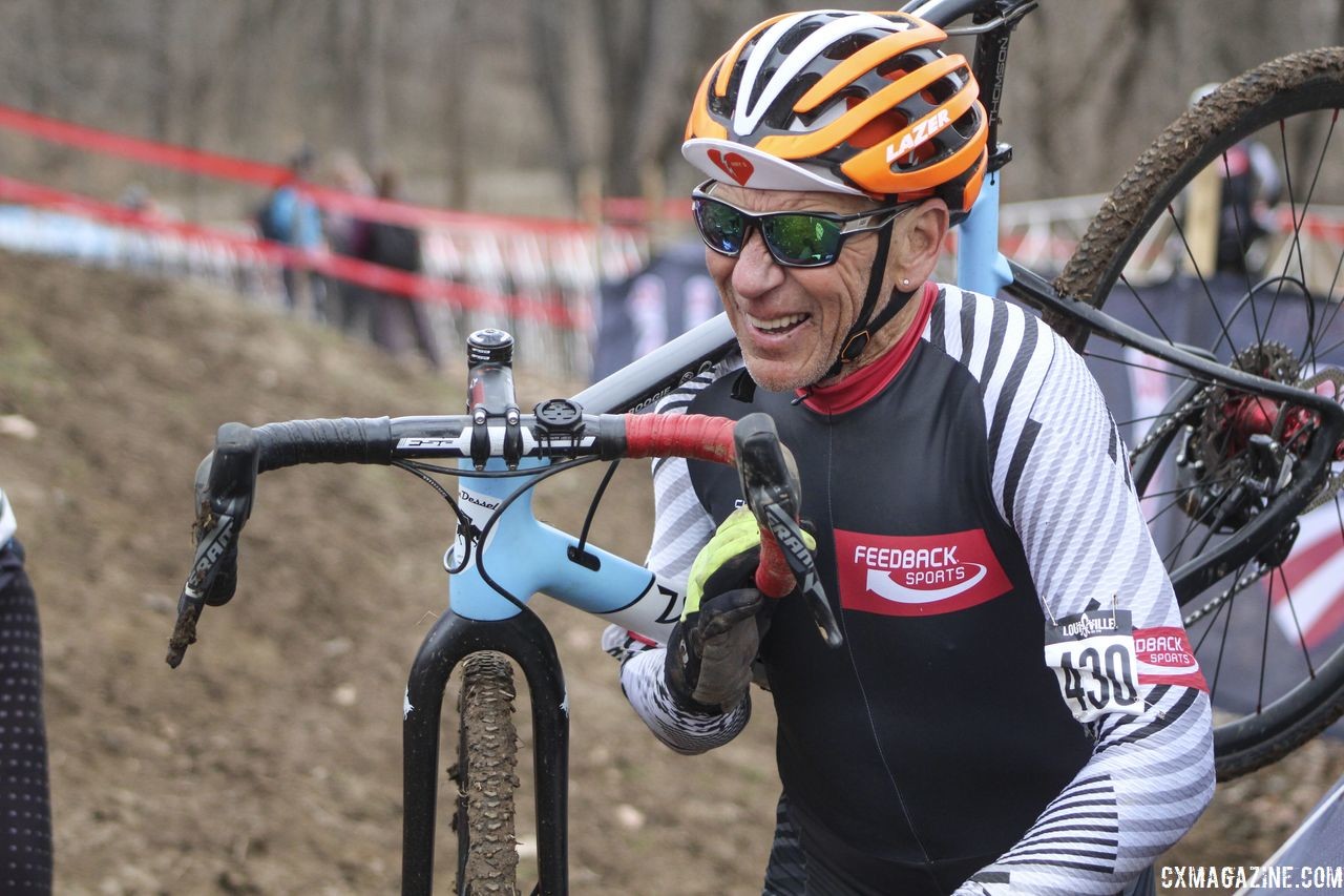 Lee Waldman at the 2018 Louisville Cyclocross Masters Nationals. © Z. Schuster / Cyclocross Magazine