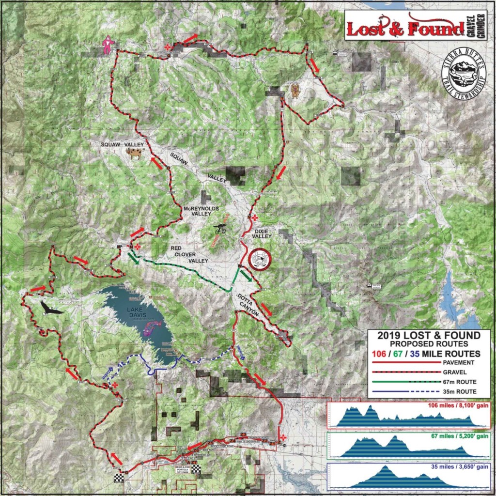 2019 Lost and Found gravel race course map.