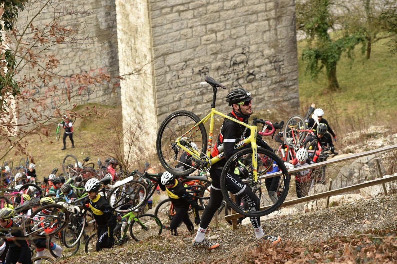 The race's cyclocross lineage remains in 2019. 2019 Tortour Winter Gravel Stage Race, Switzerland. © alphafoto.com