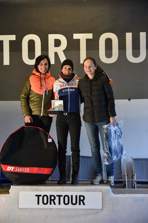 Women's podium. 2019 Tortour Winter Gravel Stage Race, Switzerland. © alphafoto.com