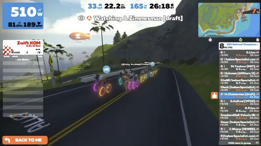Riders have to be able to drop yuge power numbers to hang at the front of Zwift races. photo: Zwift Nationals live stream