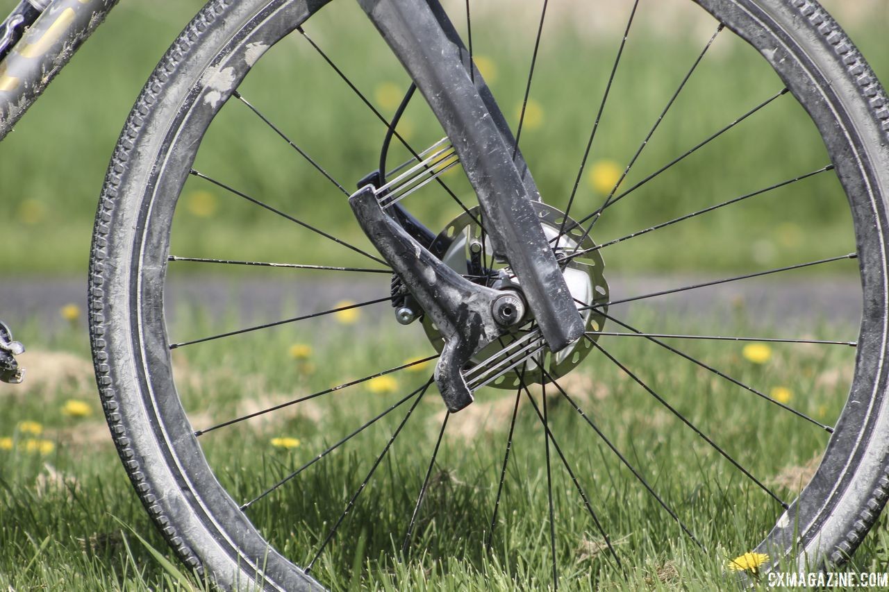 Legan opted for the Lauf Grit suspension fork for extra compliance during long gravel rides. Kristen Legan's Titanium Firefly Cyclocross/Gravel Bike. © Z. Schuster / Cyclocross Magazine