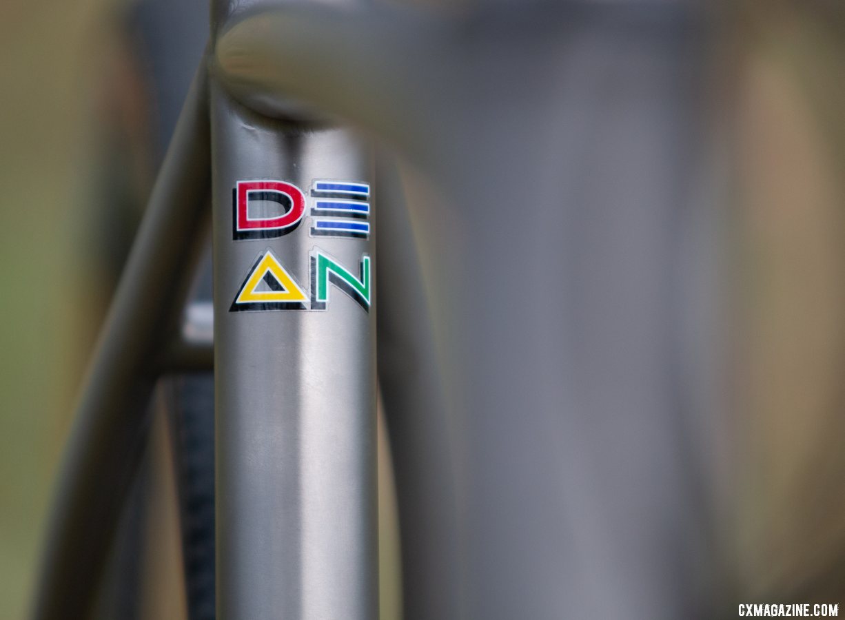 The Dean Bikes Team Edition titanium cyclocross, with retro four color graphics. © A. Yee / Cyclocross Magazine