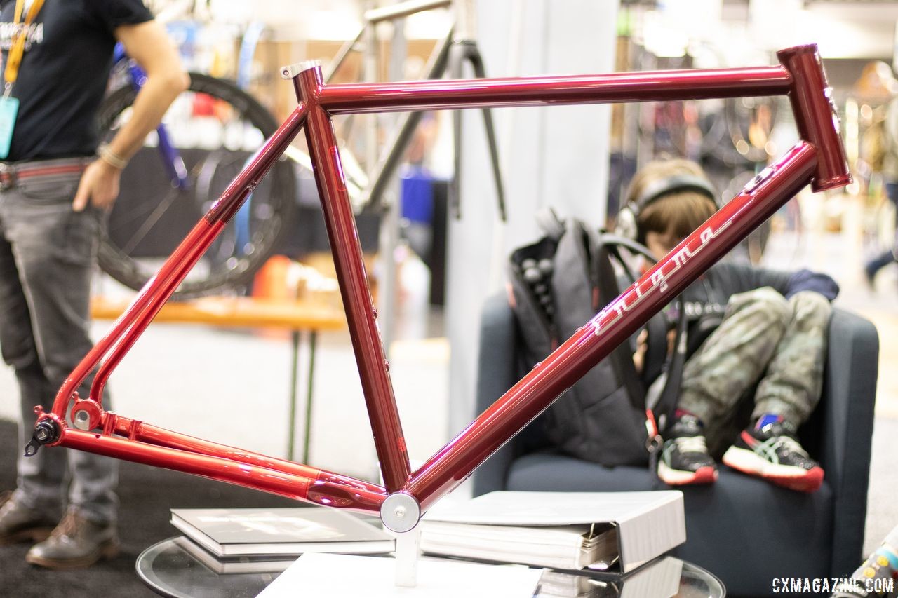 Enigma builds its titanium and steel frames both in Asia and England. 2019 NAHBS Sacramento. © A. Yee / Cyclocross Magazine