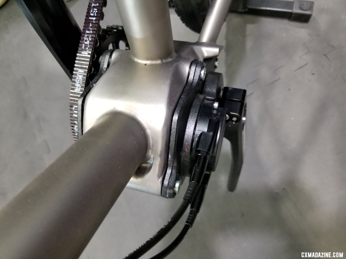 Cinq's Shift-R lever for the Pinion drivetrain. 2019 NAHBS Sacramento. © A. Yee / Cyclocross Magazine