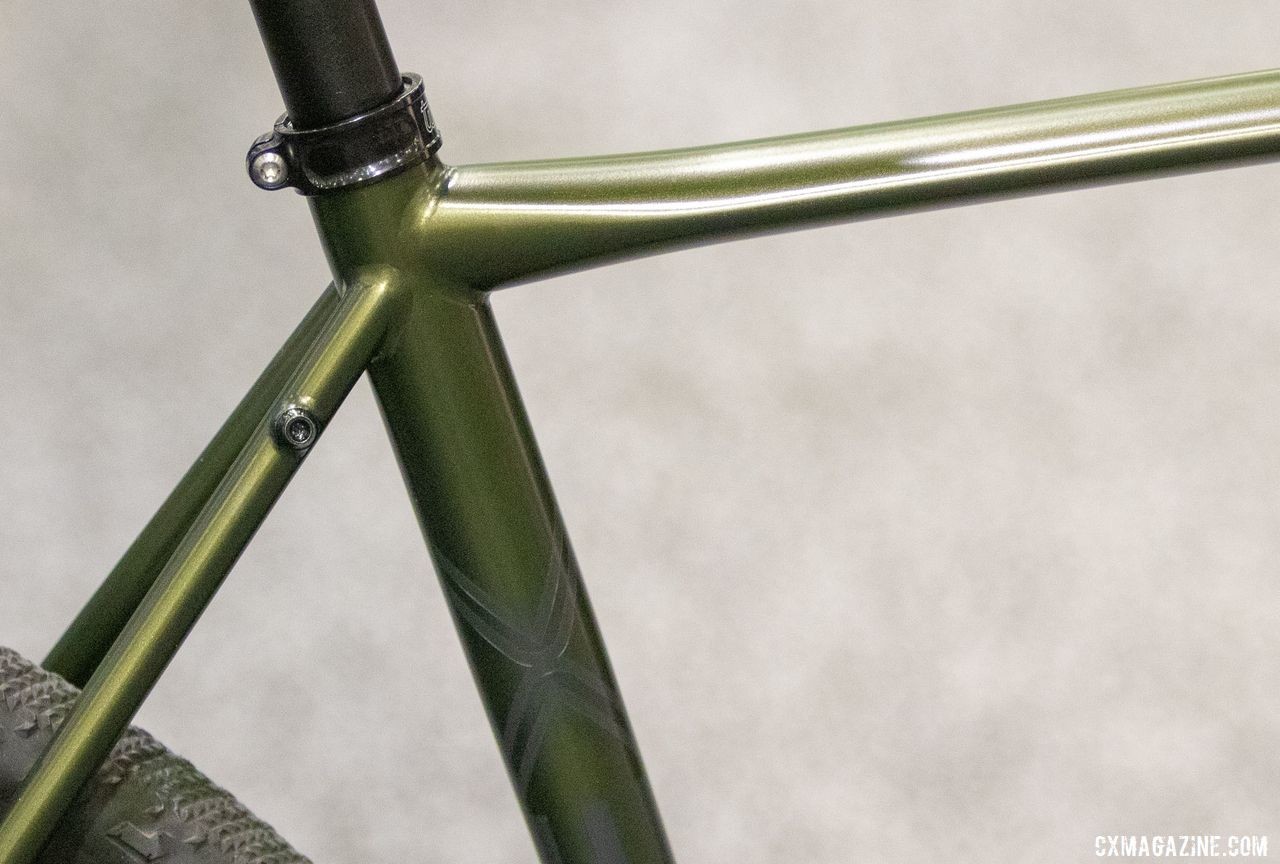 T-Lab cold-forms its titanium tubing. T-Lab Bikes' X3 titanium gravel / adventure bike. 2019 NAHBS Sacramento. © A. Yee / Cyclocross Magazine