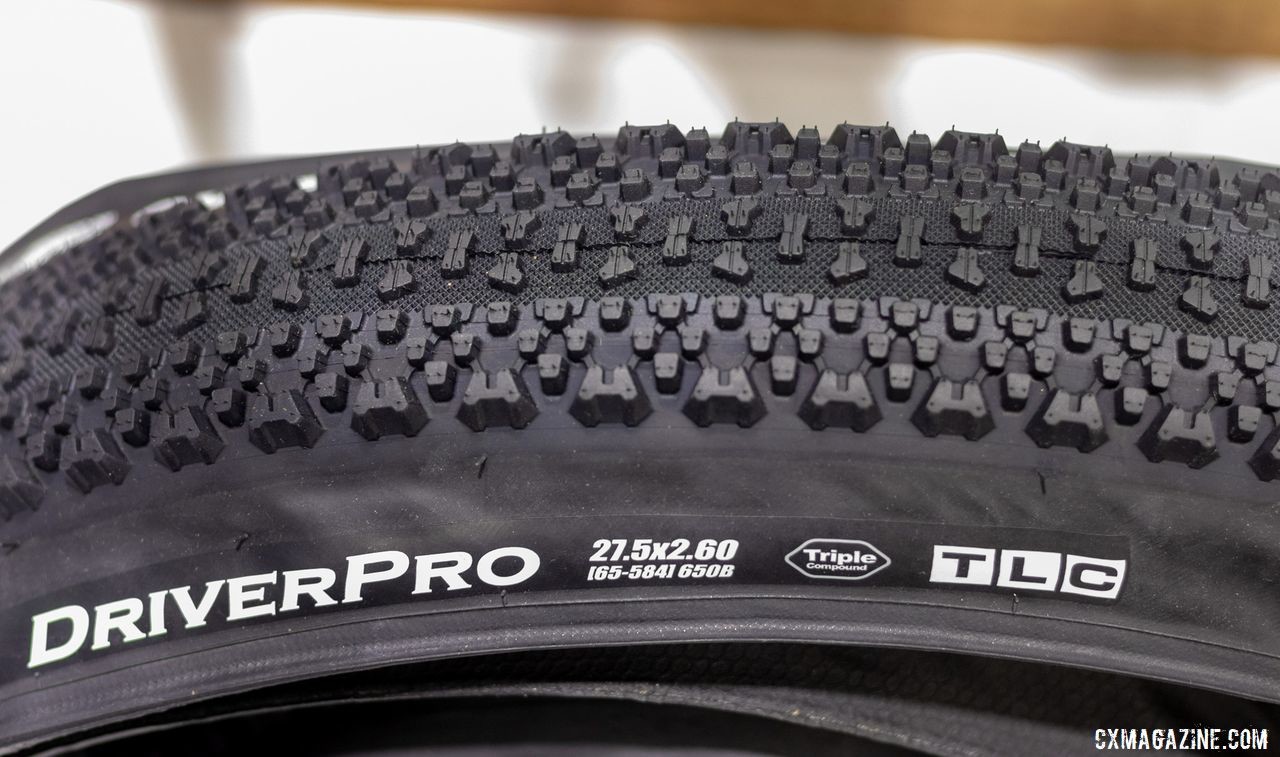 Panaracer also has new wide 650b (2.4", 2.6") and 29er (2.4") sizes of its lightweight, fast-rolling DriverPro mtb tire that could make for a good option for high-volume gravel and monster cross adventures. 2019 NAHBS Sacramento. © A. Yee / Cyclocross Magazine