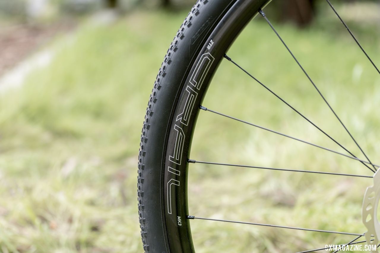 The Vault comes with the new Stan's Grail MK3 alloy rims with Maxxis Rambler gravel tires mounted. Pivot Vault Cyclocross/Gravel Bike. © C. Lee / Cyclocross Magazine