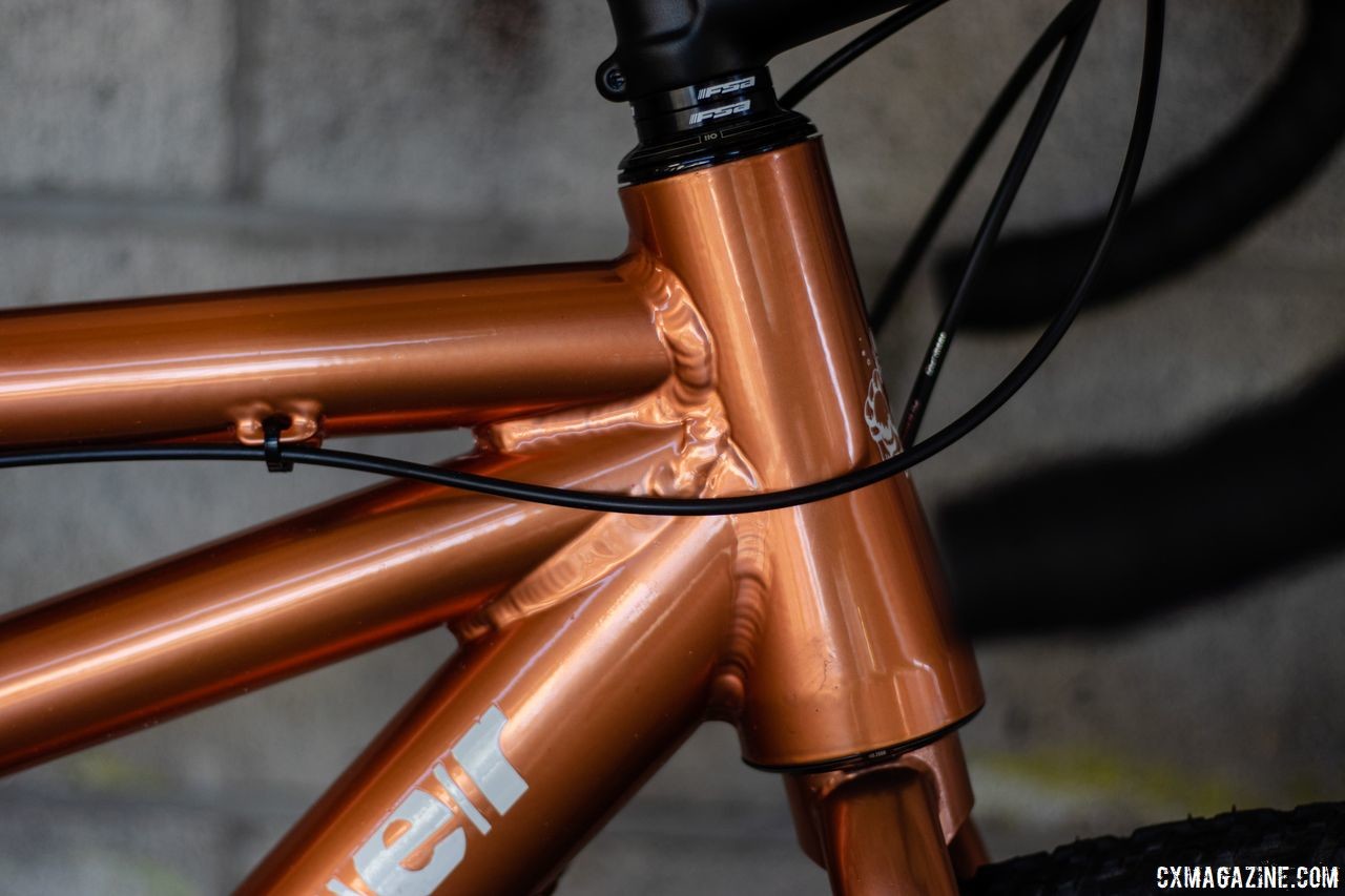 There was plenty of welding to be done on the gravel tandem. Rock Lobster's gravel tandem. 2019 NAHBS Sacramento. © A. Yee / Cyclocross Magazine