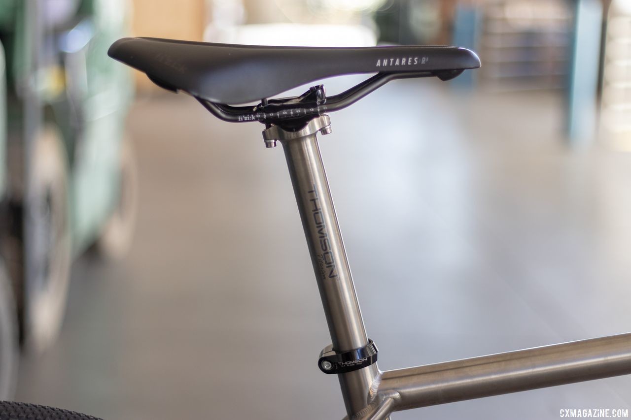 Thomson is set to release a new overseas-made titanium seat post. 2019 NAHBS Sacramento. © A. Yee / Cyclocross Magazine