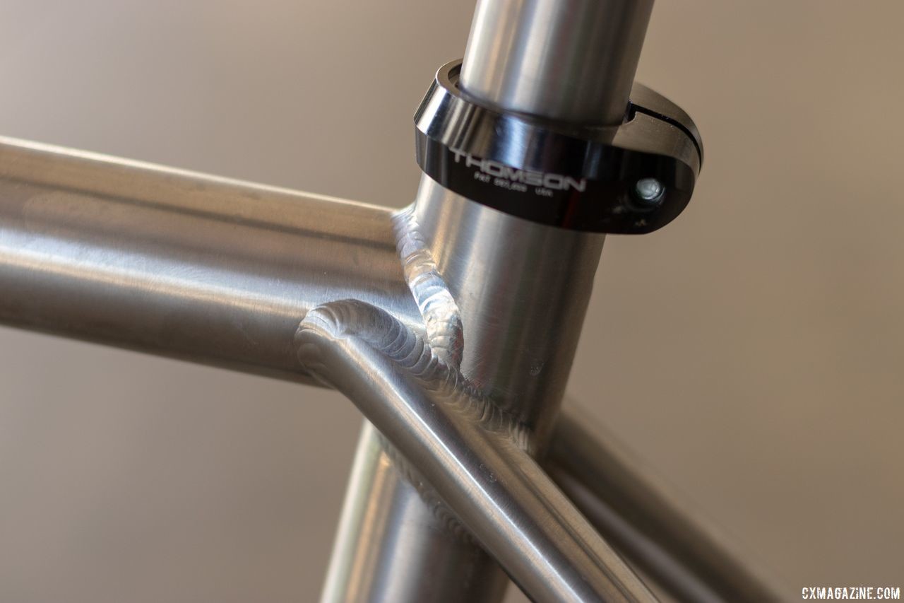 Thomson's new titanium gravel bike will, not surprisingly, use other Thomson parts. 2019 NAHBS Sacramento. © A. Yee / Cyclocross Magazine