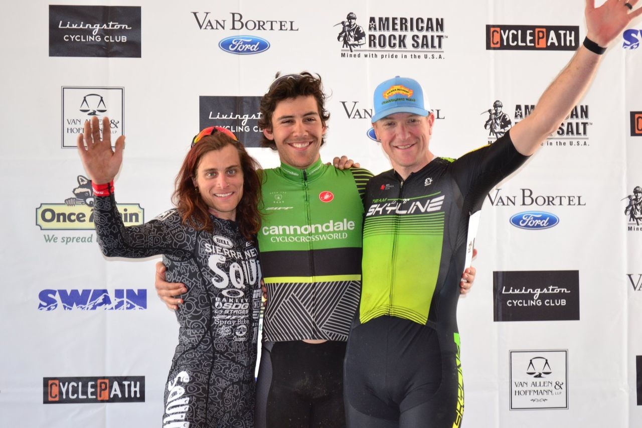 Elite Men's podium: Curtis White, Anthony Clark and Mike Jones. 2019 Ossian Giant Gravel Grinder, New York. © Anne Pellerin