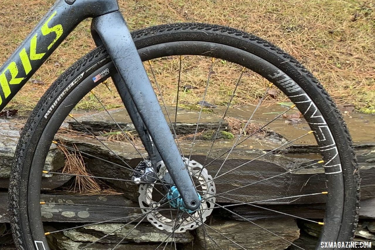 KBH has a good relationship with NEXT and ran the company's Rule carbon tubeless clinchers for gravel. Kevin Bouchard-Hall's S-Works CruX Cyclogroad Bike, 2019 Rasputitsa Gravel Race. © K. Bouchard-Hall