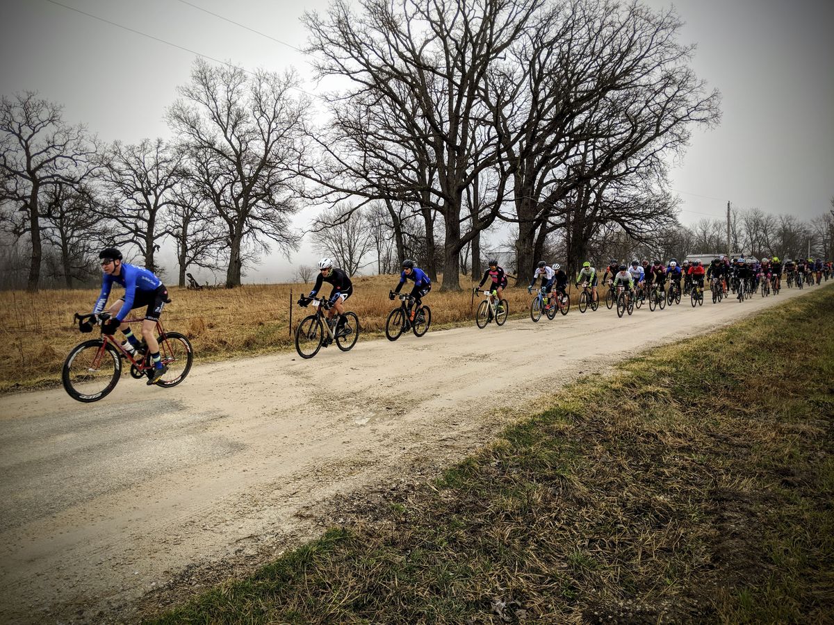 Even though the toughest sector has been removed, there is still plenty of gravel on the RR100 course. 2019 Rough Road 100 Gravel Race. © Craig Patnode