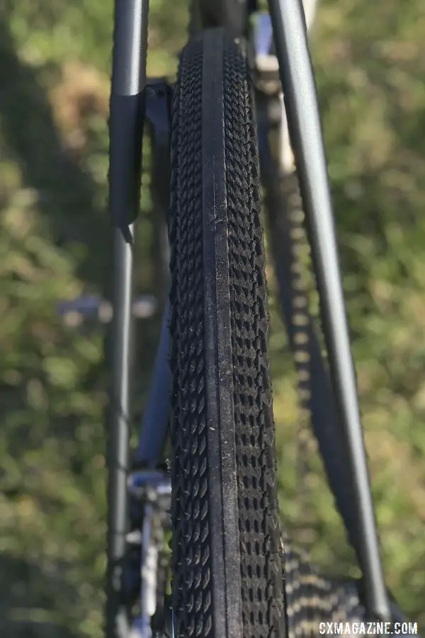 Bouchard-Hall runs Specialized Pathfinder tires 38mm wide for gravel. Kevin Bouchard-Hall's S-Works CruX Cyclogroad Bike, 2019 Rasputitsa Gravel Race. © K. Bouchard-Hall