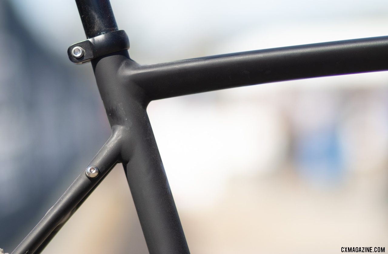 The Poseidon X hydroformed 6061 aluminum frameset is available now for $350. 2019 Sea Otter Classic. © A. Yee / Cyclocross Magazine