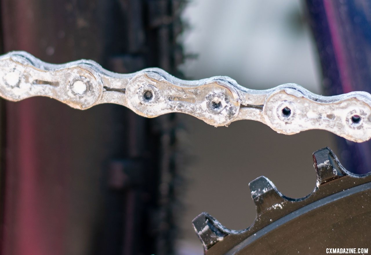 Ceramicspeed was also showing off its Ultrafast Racing Chains. The pre-coated chains are not for muddy conditions but could be used for dry gravel. They're said to save 4-5 watts and last for 370 miles before you need to add the company's UFO Drip coating. 2019 Sea Otter Classic. © A. Yee / Cyclocross Magazine
