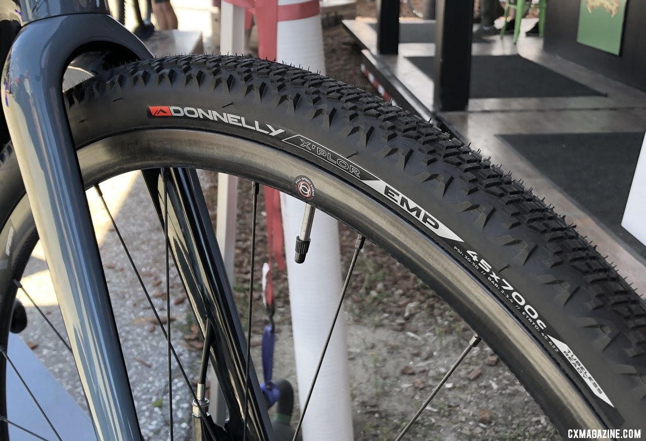 Donnelly showed off its now-available EMP gravel tire we first saw at Interbike. 2019 Sea Otter Classic. © S. Litvin / Cyclocross Magazine