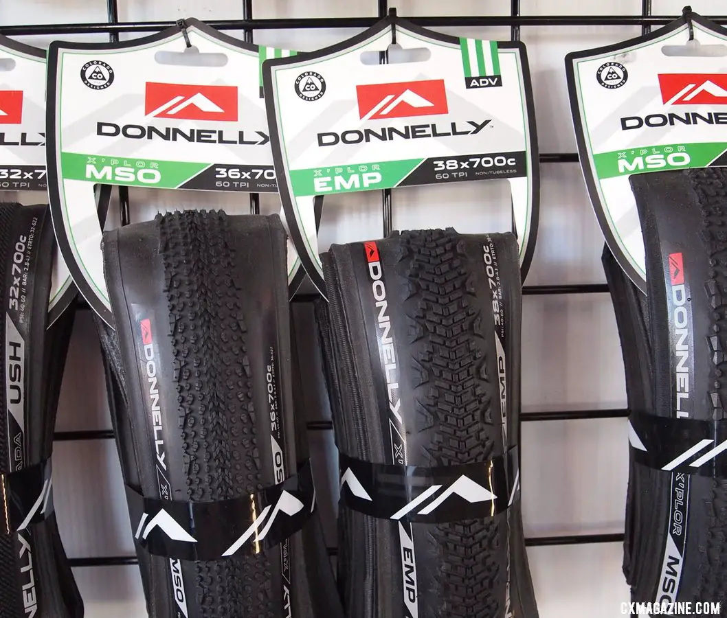 Donnelly showed off its now-available EMP gravel tire we first saw at Interbike. 2019 Sea Otter Classic. © S. Litvin / Cyclocross Magazine