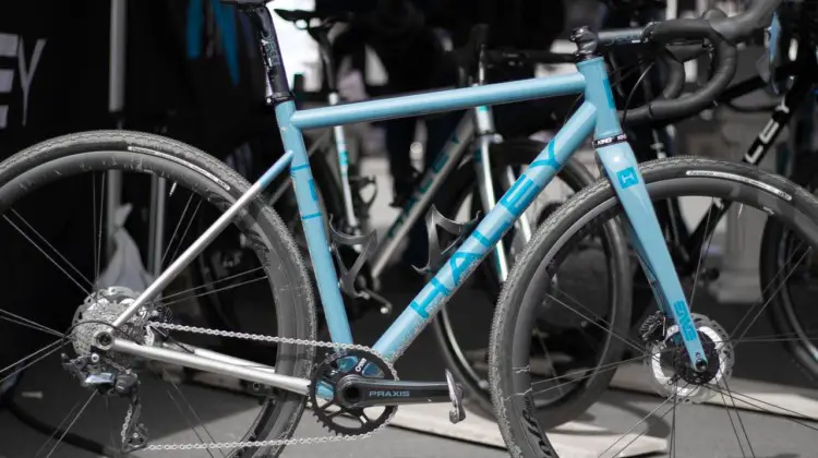 Haley Cycles new made-in-USA titanium gravel frameset retails for $3999, and includes cusotm paint. 2019 Sea Otter Classic. © A. Yee / Cyclocross Magazine