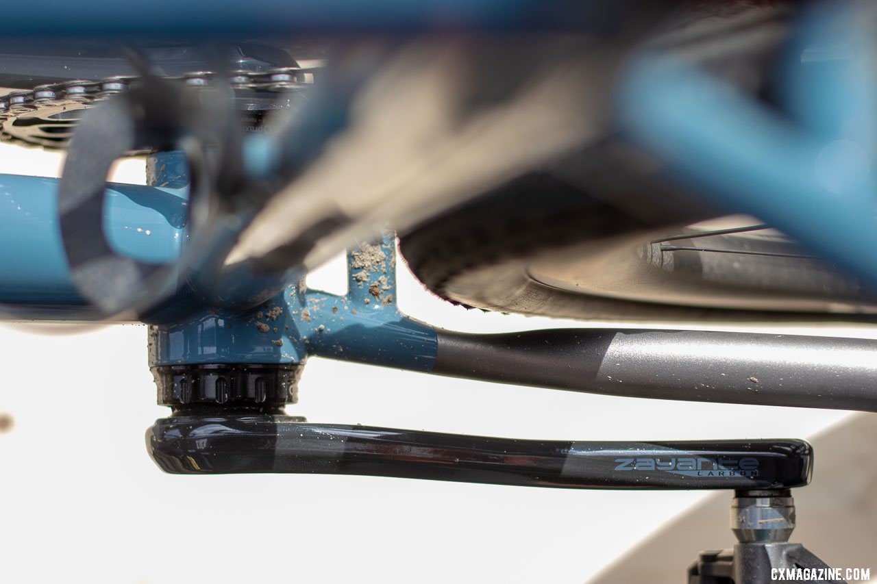 Haley Cycles new made-in-USA titanium gravel bike uses a T47 bottom bracket shell. 2019 Sea Otter Classic. © A. Yee / Cyclocross Magazine