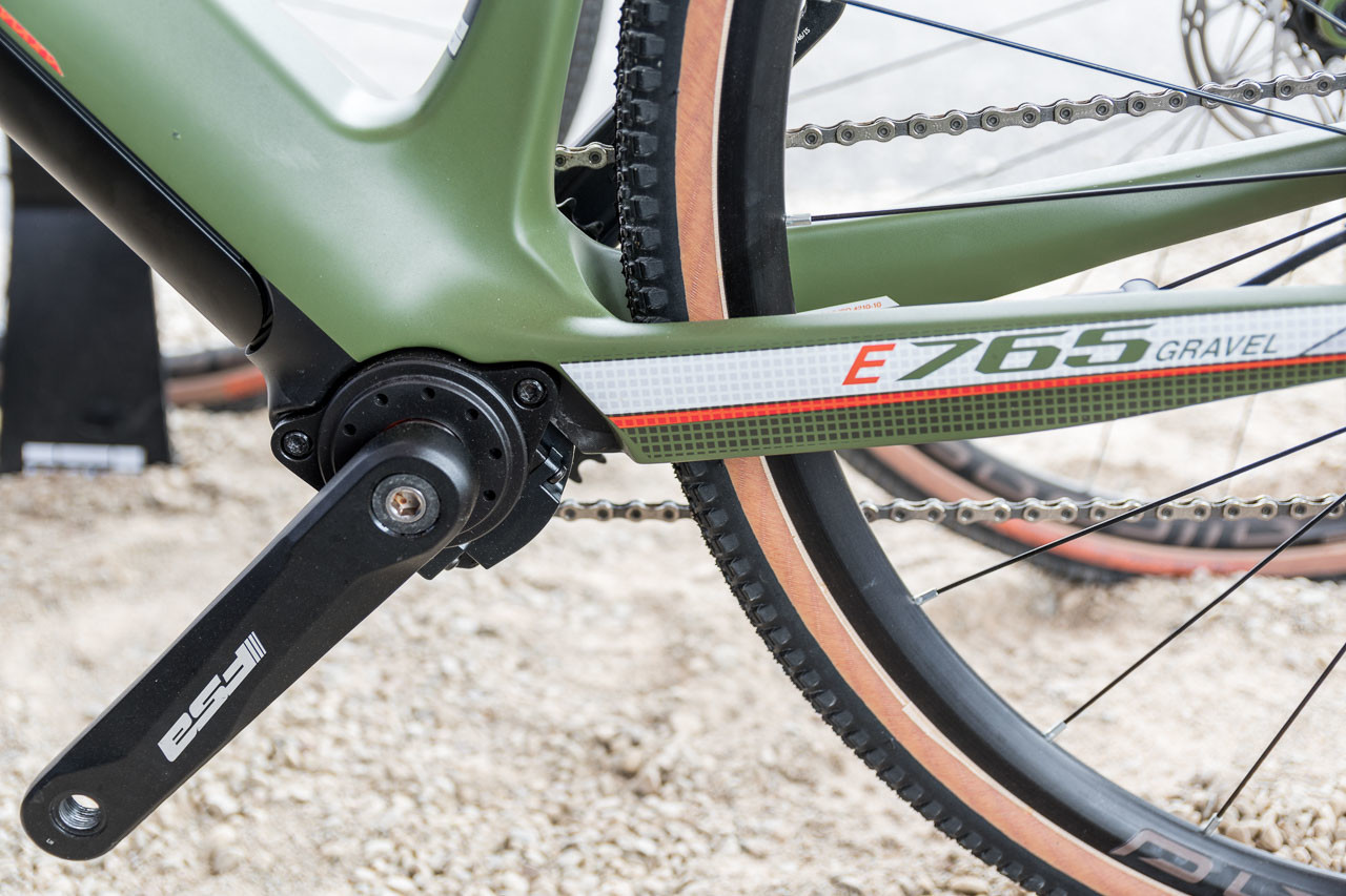 A Fauza motor powers the E765 Gravel bike. Look E-765 Gravel RS Gravel Bike, 2019 Sea Otter Classic. © C. Lee / Cyclocross Magazine