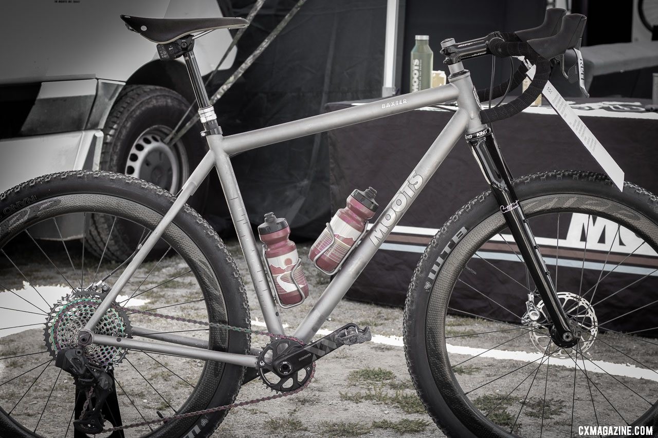 The Moots titanium Baxter is your drop bar mountain bike or monster cross bike, ready for tires as big as 29 x 2.25". 2019 Sea Otter Classic. © A. Yee / Cyclocross Magazine