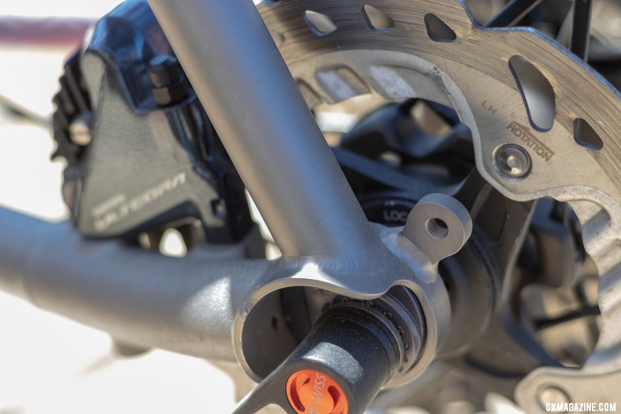 The Moots Routt YBB brings a single rack/fender mount. 2019 Sea Otter Classic. © A. Yee / Cyclocross Magazine