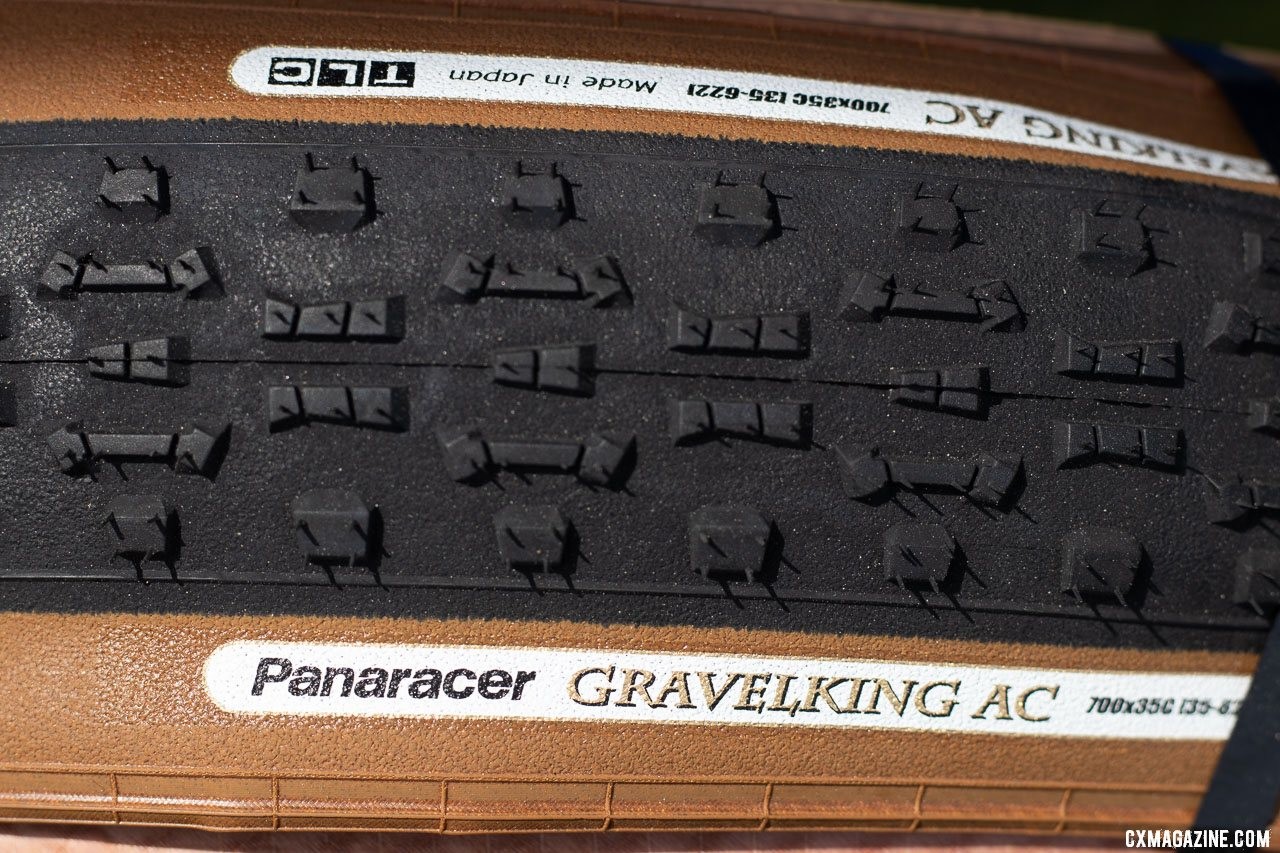 The Panaracer Regacross tread is now available in a GravelKing tubeless casing, and is now called the AC for "All Conditions." 2019 Sea Otter Classic. © A. Yee / Cyclocross Magazine