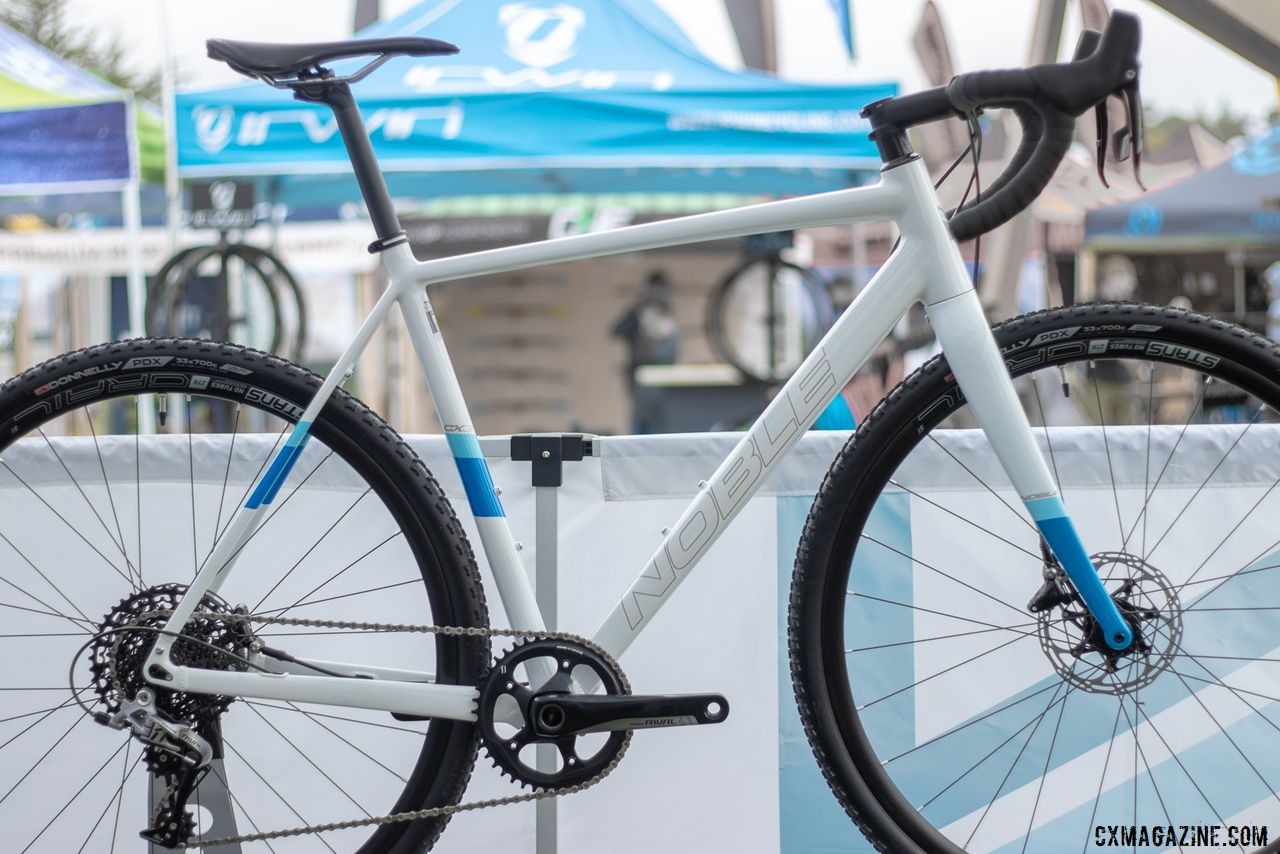 The Noble cyclocross CX3 aluminum bike paris SRAM Rival 1 and Stans NoTubes wheels to create a value-oriented race bike at $1999. 2019 Sea Otter Classic. © A. Yee / Cyclocross Magazine