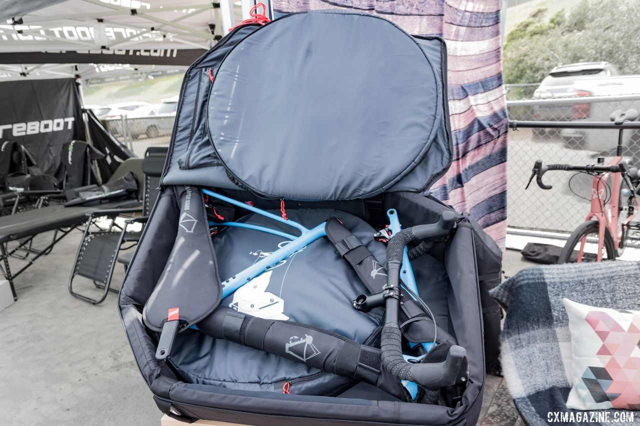 The Transfer Case allows you to pack your bike up in an easy-to-carry way. Post Carry Transfer Case, 2019 Sea Otter Classic. © C. Lee / Cyclocross Magazine