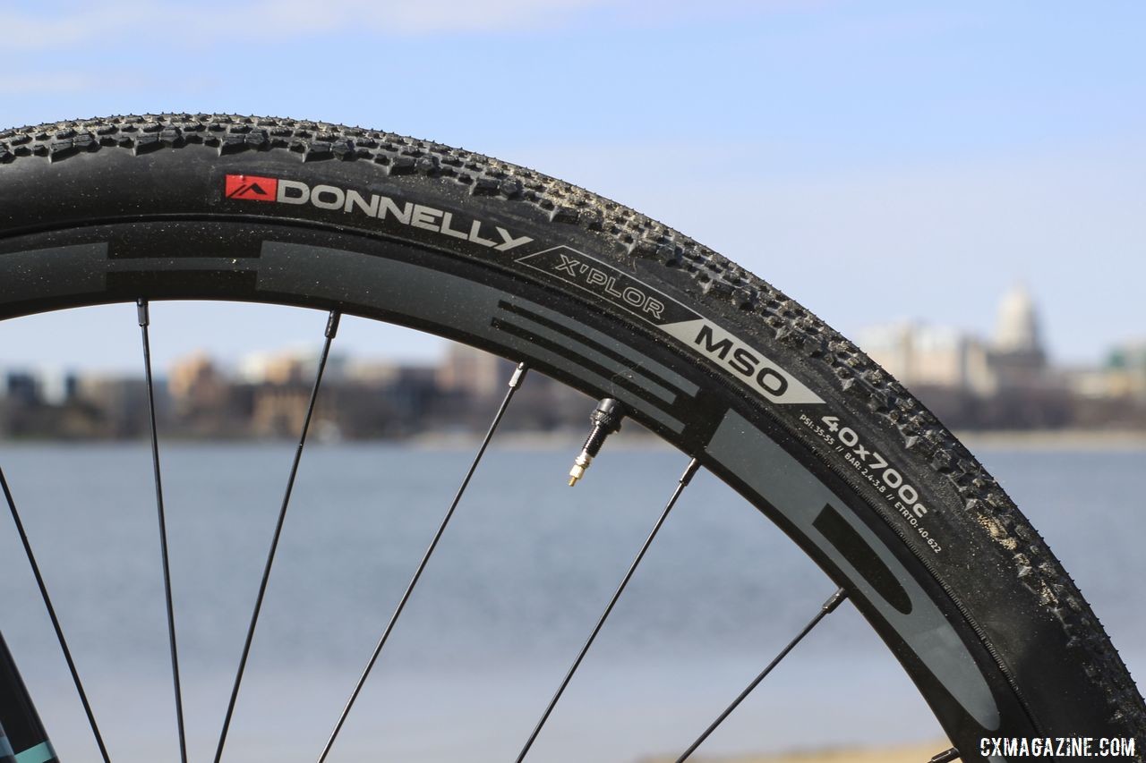 Stock tires are Donnelly X-Plor MSO 700c x 40mm. Raleigh Tamland 1 Steel Gravel Bike. © Z. Schuster / Cyclocross Magazine