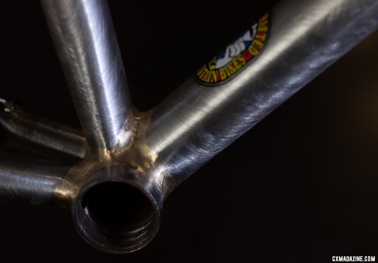 Tom Ritchey's hand-brazed 25th anniversary Swiss Cross frameset, before paint. It's headed for Frischi himself. 2019 NAHBS Sacramento. © A. Yee / Cyclocross Magazine