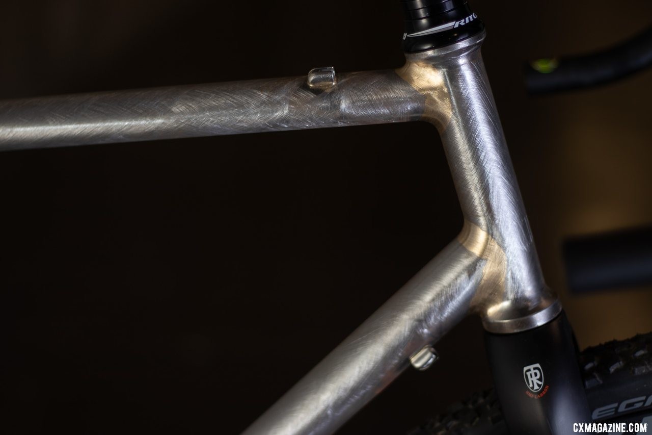 Tom Ritchey's hand-brazed 25th anniversary Swiss Cross frameset, before paint. It's headed for Frischi himself. 2019 NAHBS Sacramento. © A. Yee / Cyclocross Magazine