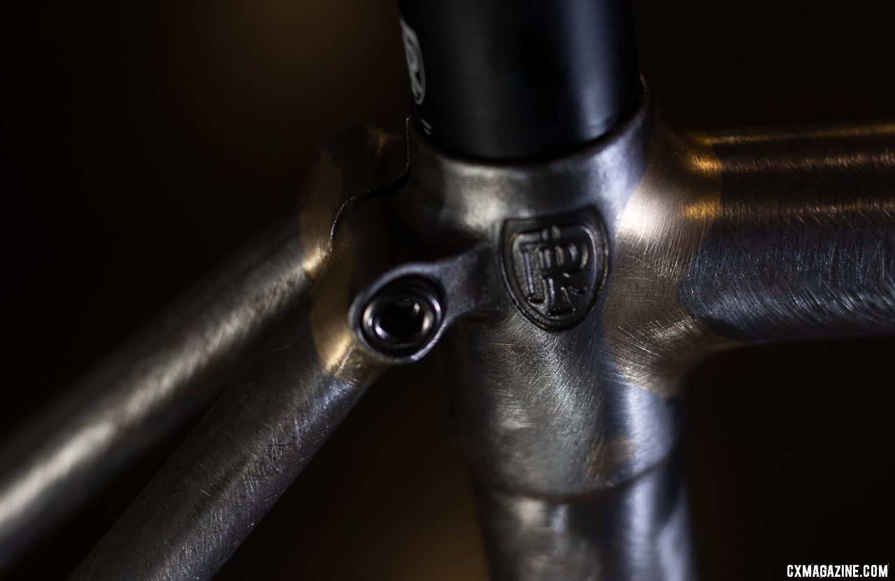 Tom Ritchey's hand-brazed 25th anniversary Swiss Cross frameset, before paint. It's headed for Frischi himself. 2019 NAHBS Sacramento. © A. Yee / Cyclocross Magazine