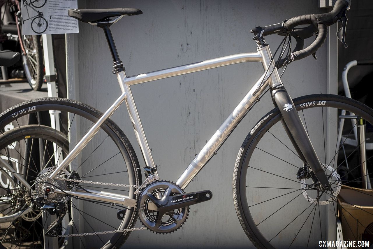 Van Dessel was testing the waters with dealers with a new titanium gravel bike. Based on the response, the company is likely bringing this model to market in the near future. 2019 Sea Otter Classic. © A. Yee / Cyclocross Magazine