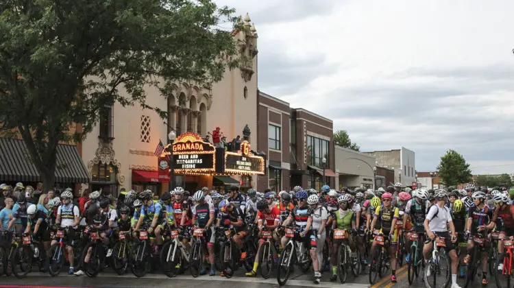 The start line in Emporia awaits. 2018 Dirty Kanza 200. © Z. Schuster / Cyclocross Magazine