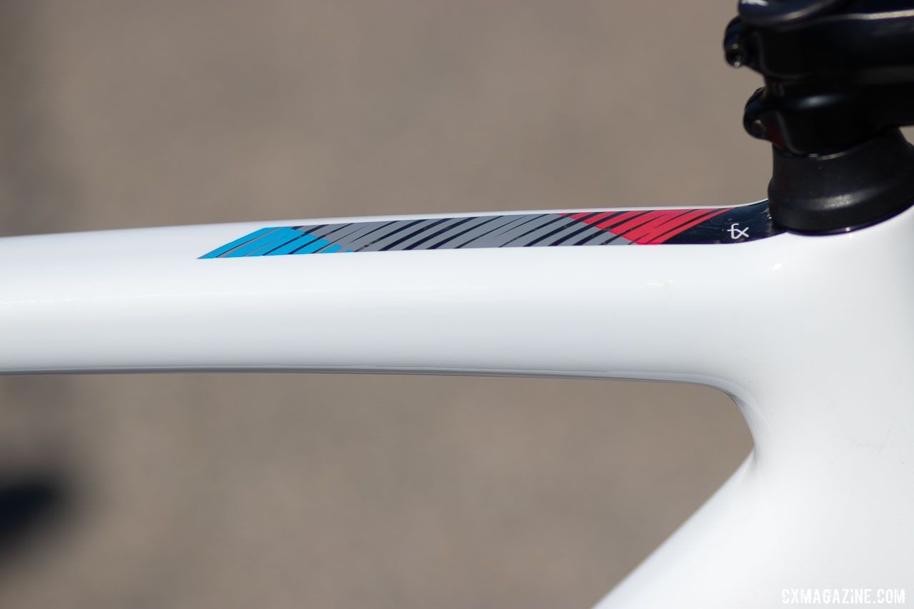 An American color scheme on 2020 Felt Fx | Advanced+ | Force Cx1 cyclocross bike. 2019 Sea Otter Classic. © A. Yee / Cyclocross Magazine