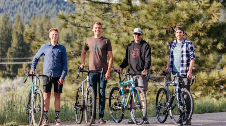 Four of the five builders pose with their bikes. © John Watson