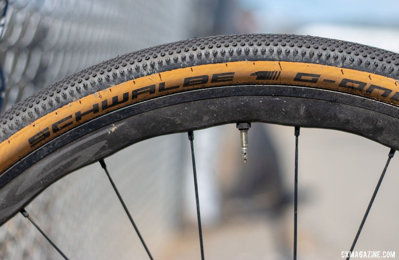 The RS770 wheelset uses a hybrid carbon-alloy construction. Aaron Bradford's Rock Lobster team cyclocross bike. 2019 Sea Otter Classic. © A. Yee / Cyclocross Magazine