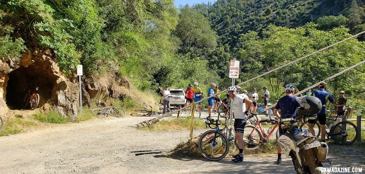 Race organizers planned support stations well with a feed station at around the 20 and 55-mile mark as well as a bike support station at the halfway point. 2019 Auburn Dirt Fondo gravel ride. © W. Hawkins / Cyclocross Magazine