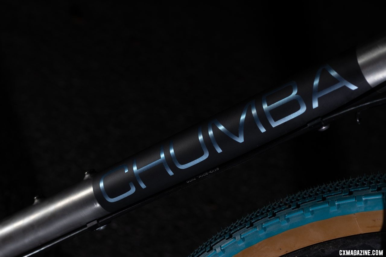 Chumba's made-in-USA titanium Terlingua cyclocross / gravel bike features simple, durable graphics. © A. Yee / Cyclocross Magazine