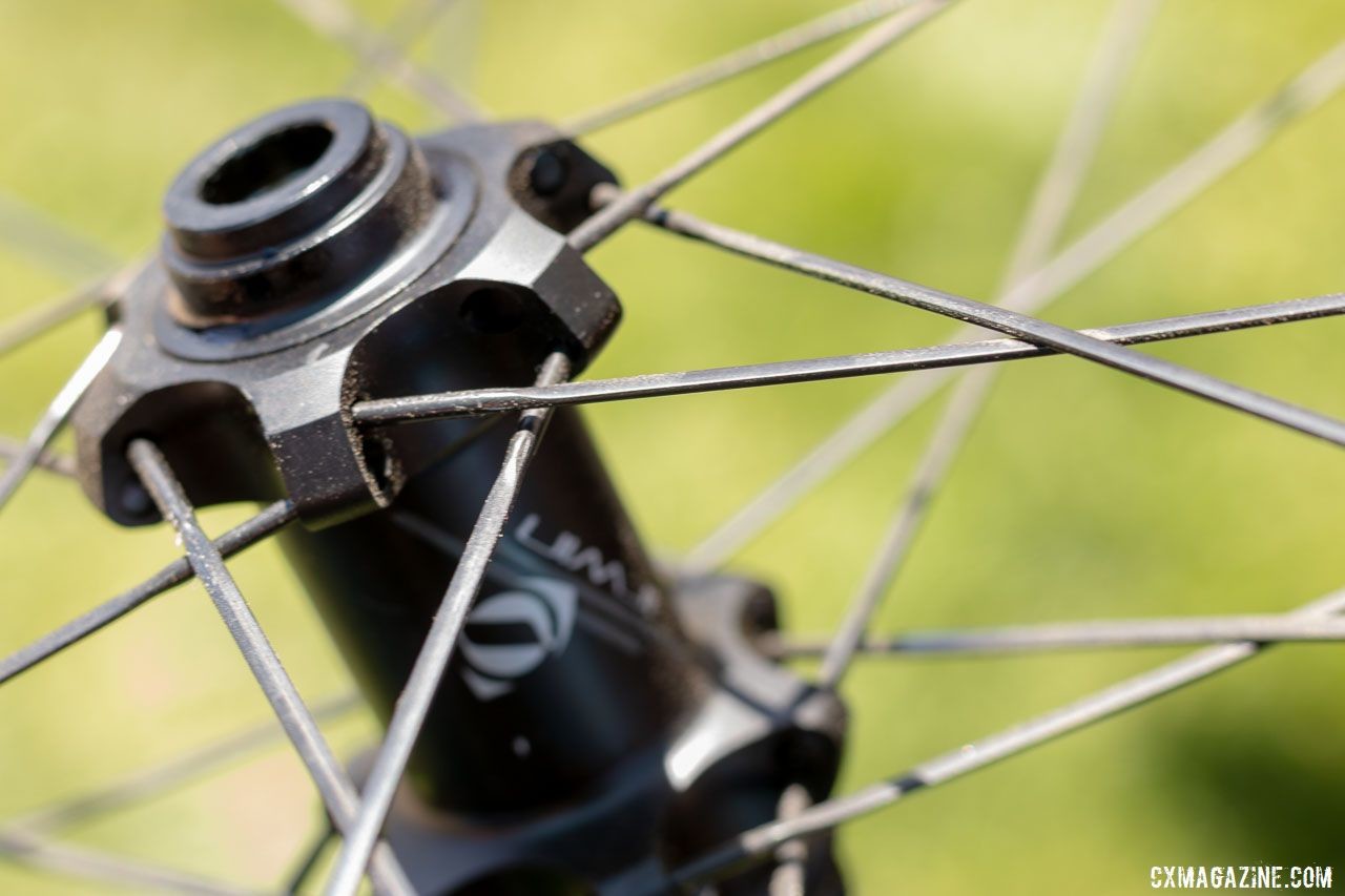 Irwin's new AON TLR 38 carbon tubeless wheelset features straight-pull Sapim CX Ray spokes with ceramic cartridge bearings. 2019 Sea Otter Classic. © A. Yee / Cyclocross Magazine
