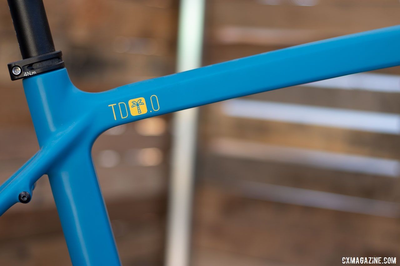 The updated Rodeo Labs Trail Donkey 3.0. brings bigger tire clearance, a Rapha option, and a 250 pound rider weight limit but the geometry is unchanged from the 2.0. 2019 Sea Otter Classic. © Cyclocross Magazine