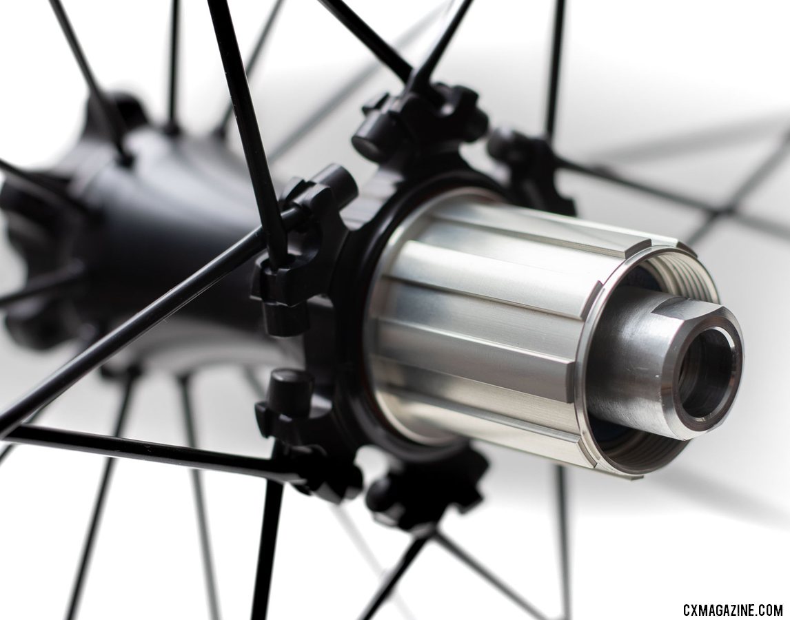 Spinergy's PBO spoke GX gravel wheelset comes with a Shimano/SRAM 11-speed freehub, but an XD driver is available. © Cyclocross Magazine