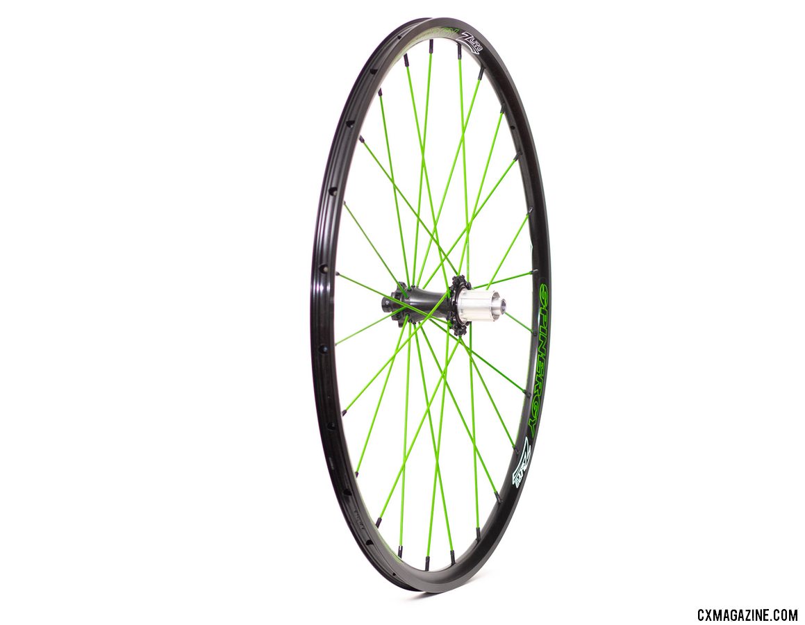 Spinergy's PBO spoke Z Lite Disc wheelset is available in shocking spoke colors, but offers a smooth ride. © Cyclocross Magazine