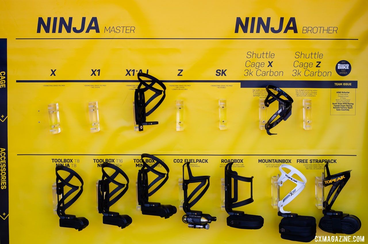 Topeak's expansive Ninja series focuses on survival with hydration and essential tools. © A. Yee / Cyclocross Magazine